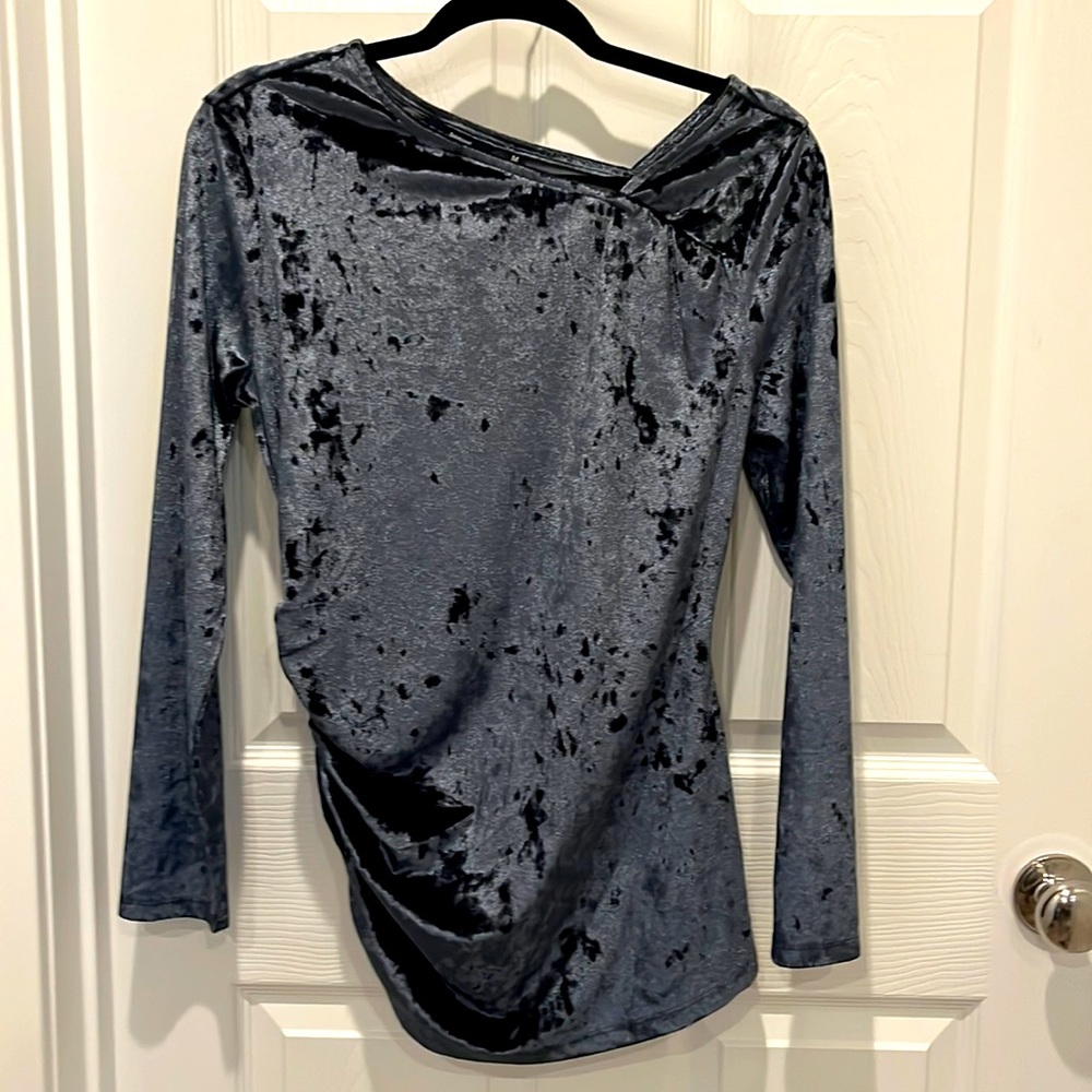 Betabrand asymmetrical velvet top NWOT